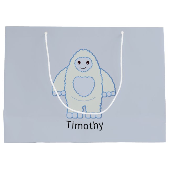 Niedlich Baby Yeti Große Geschenktüte (Rückseite)