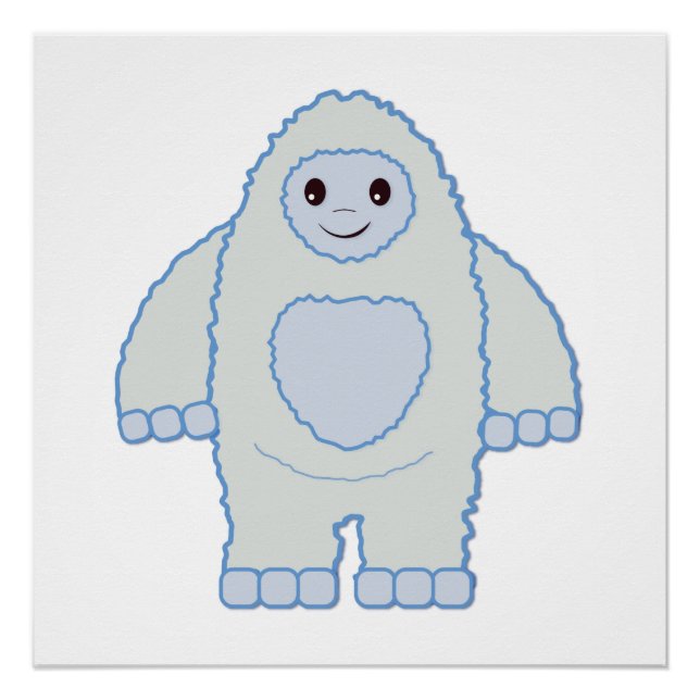 Niedlich Baby Yeti Poster (Vorderseite)