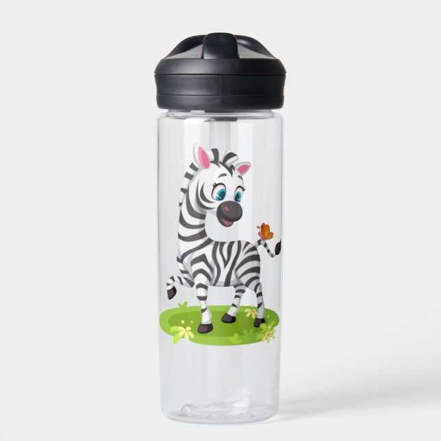 Niedlich Baby Zebra Cartoon-23960 Trinkflasche (Vorderseite)