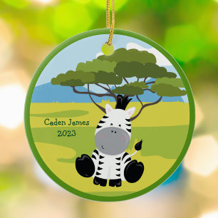 Niedlich Baby Zebra Custom Animal Kids Weihnachten Keramik Ornament