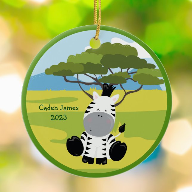 Niedlich Baby Zebra Custom Animal Kids Weihnachten Keramik Ornament (Von Creator hochgeladen)