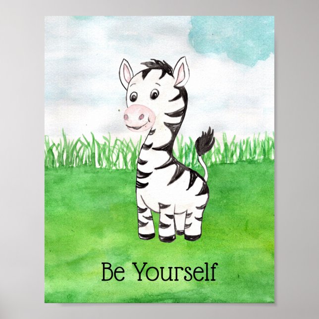 Niedlich Baby Zebra Seien Sie Ihr Kinderzimmer Poster (Vorne)