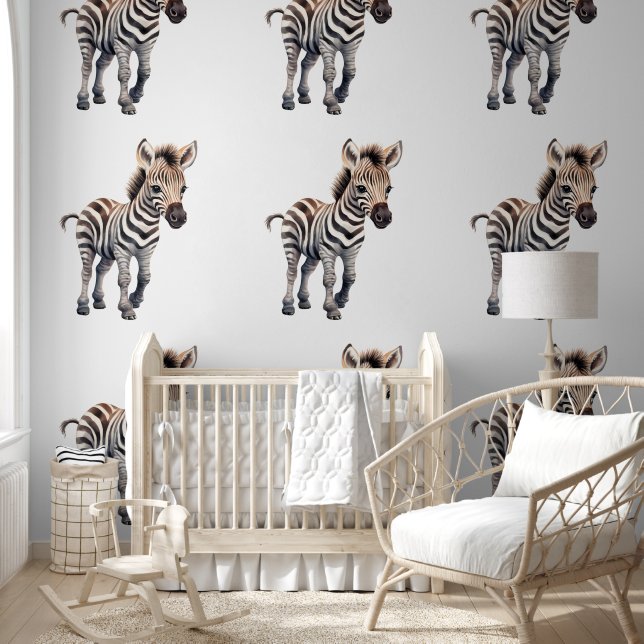 Niedlich Baby Zebra Tiermuster Tapete (Kinder)