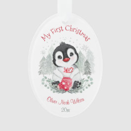 Niedlich Baby's First Oval Weihnachtsakrylus Ornament