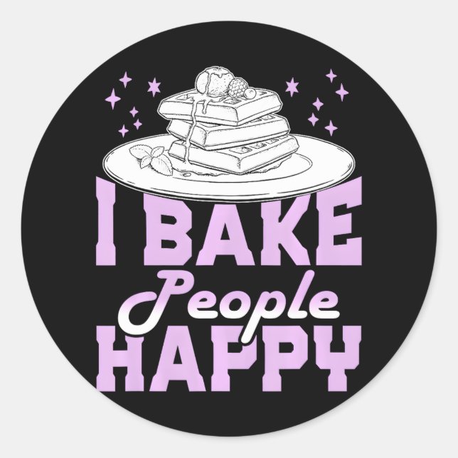 Niedlich backe ich die Leute glücklich Funny Koch  Runder Aufkleber (Vorderseite)