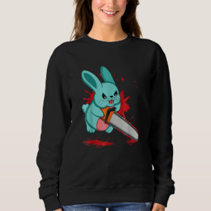 Niedlich Bad Evil Bunny Beängstigend Saw Rabbit Eg Sweatshirt