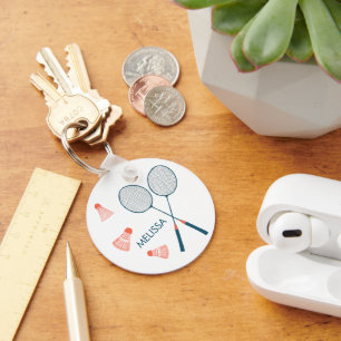 Niedlich Badminton Birdie Racquet CUSTOM Retro Schlüsselanhänger