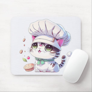 Niedlich Baker Konditorei Koch Katzenkätzchen mit  Mousepad