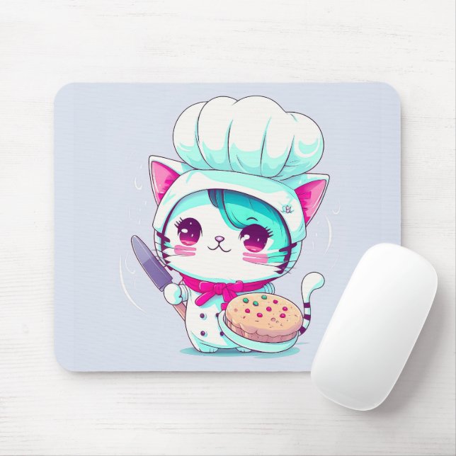 Niedlich Baker Konditorei Koch mit Kuchen und Mess Mousepad (Mit Mouse)