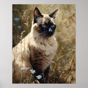 Niedlich balinesische Katzenkunst Print Poster