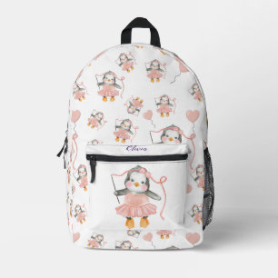 Niedlich Ballerina Baby Penguin Pink Bedruckter Rucksack