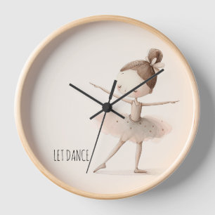 Niedlich Ballerina Ballet Lass Tanzfarbe Uhr