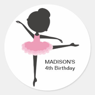 Niedlich Ballerina Birthday Gefälscher Stickers
