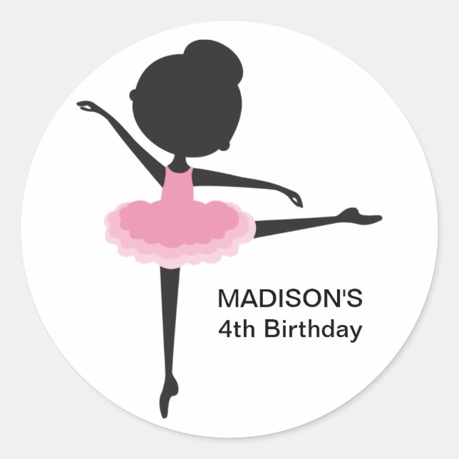 Niedlich Ballerina Birthday Gefälscher Stickers (Vorderseite)