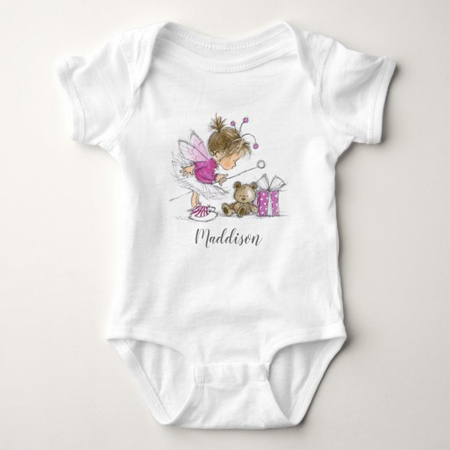 Niedlich Ballerina Fairy Baby Bodysuit Baby Strampler (Vorderseite)