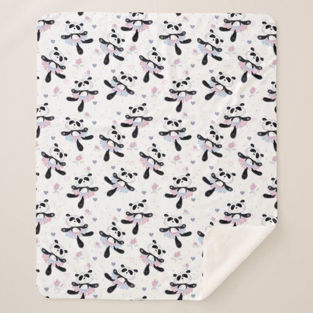 Niedlich Ballerina Panda Bears Tiertanz Sherpadecke (Vorderseite)