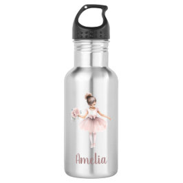 Niedlich Ballerina Personalisiert Name School Edelstahlflasche