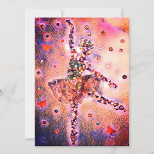 Niedlich Ballerina Pink Fairy Dancer Feiertagskarte