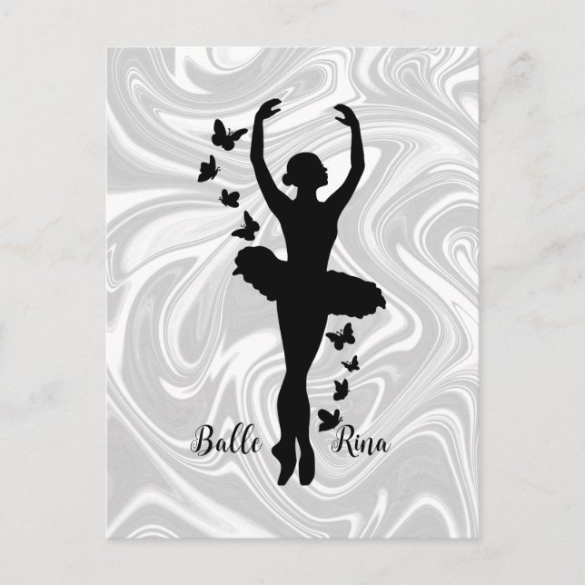 Niedlich Ballerina Postkarte (Vorderseite)