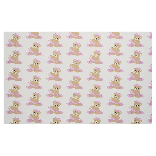 Niedlich Ballerina Teddy Bear Stoff (Fat Quarter (45,7 x 55,9 cm))
