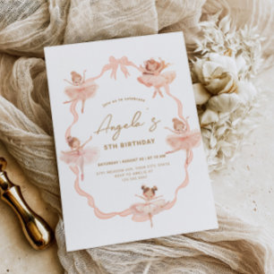 Niedlich Ballerinas Geburtstagseinladung Einladung