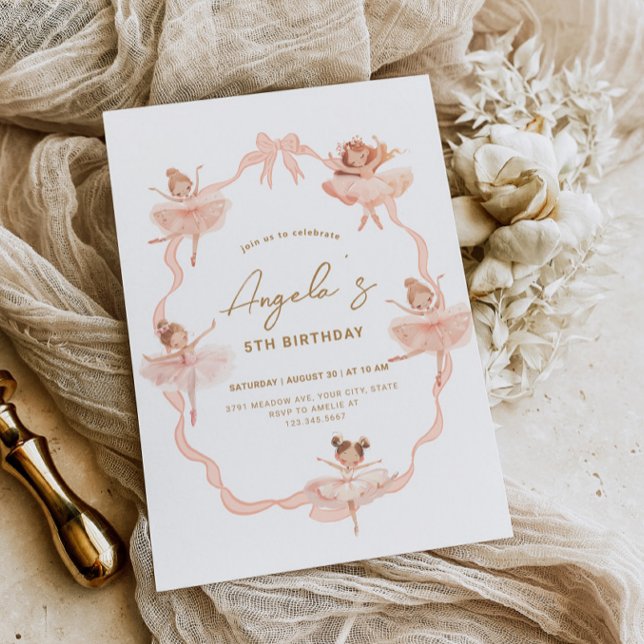 Niedlich Ballerinas Geburtstagseinladung Einladung (Von Creator hochgeladen)