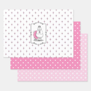Niedlich Ballet Ballerina Princess Poodle Dog (wei Geschenkpapier Set