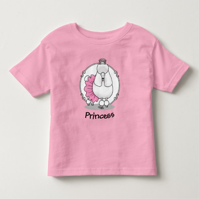 Niedlich Ballet Ballerina Princess Poodle Dog (wei Kleinkind T-shirt (Vorderseite)