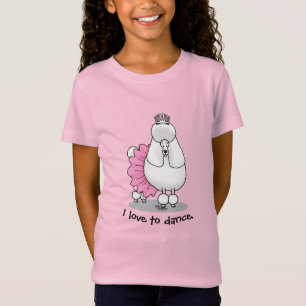 Niedlich Ballet Ballerina Princess Poodle Dog (wei T-Shirt