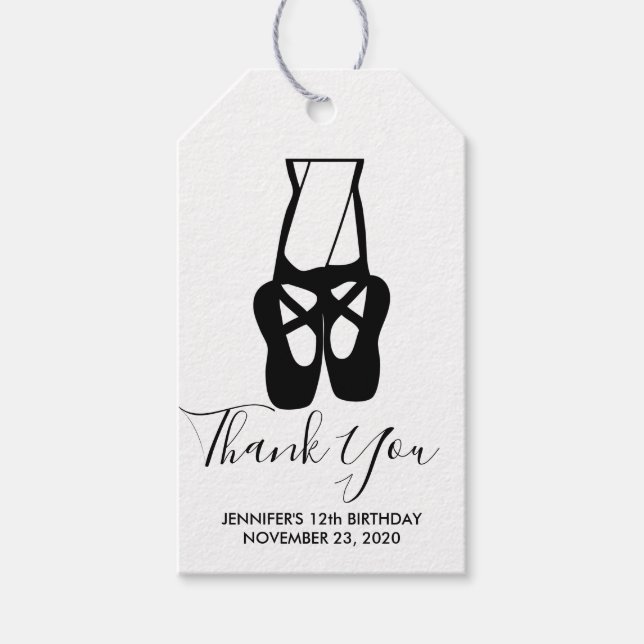 Niedlich Ballet Dancer Legs & Slippers Vielen Dank Geschenkanhänger (Vorderseite)