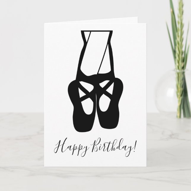 Niedlich Ballet Dancer Slippers Geburtstag Karte (Vorderseite)