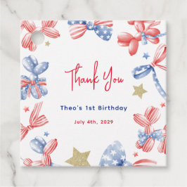 Niedlich Balloon Bow 4. Juli 1. Geburtstag Party Geschenkanhänger