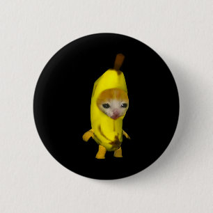 Niedlich Banana Cat Happy Bananacat Meme Kitty Cat Button