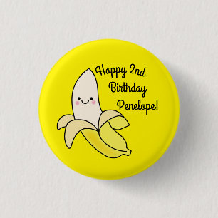 Niedlich Banana Kindergeburtstag Kawaii Button