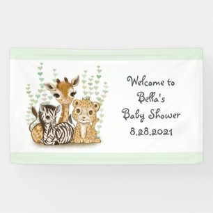 Niedlich Banner Safari Animes für Baby Shower Par