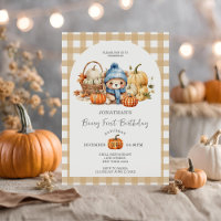 Niedlich Bär Gingham Pumpkin - Beary First Birthda