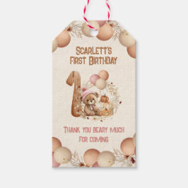 Niedlich Bären Fall Beary 1. Geburtstagskarte Viel Geschenkanhänger