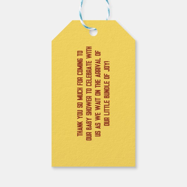 Niedlich Bärenmädchen Kinderdusche Geschenkanhänger (Rückseite)