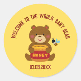 Niedlich Bärenmädchen Kinderdusche Runder Aufkleber