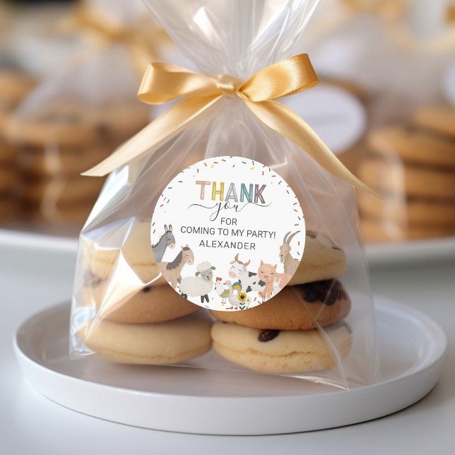 Niedlich Barnyard Birthday Party Classic Round Sti Runder Aufkleber (Von Creator hochgeladen)