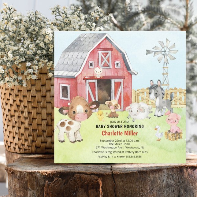 Niedlich Barnyard Friends Kinderdusche Einladung (Von Creator hochgeladen)