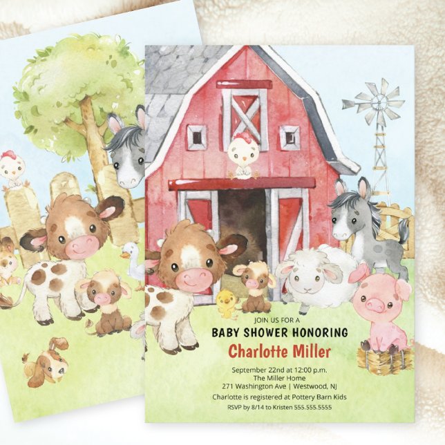 Niedlich Barnyard Friends Kinderdusche Einladung (Von Creator hochgeladen)