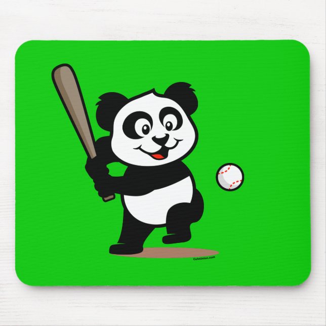 Niedlich Baseball Panda Mousepad (Vorne)