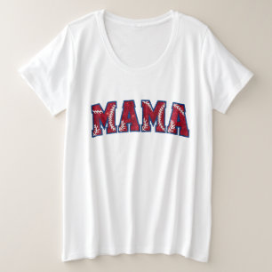 Niedlich Baseball sport Mama Große Größe T-Shirt