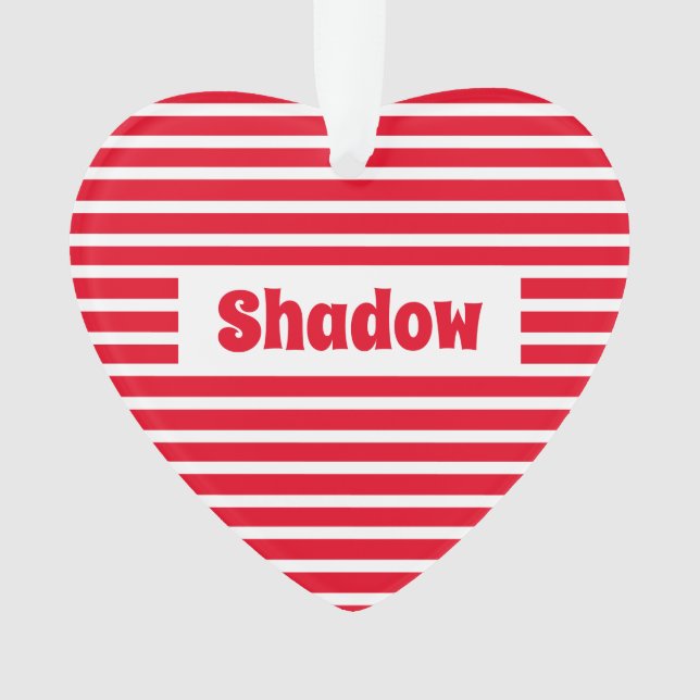 Niedlich Basic Red and White Stripes Individuelle  Ornament (Vorderseite)