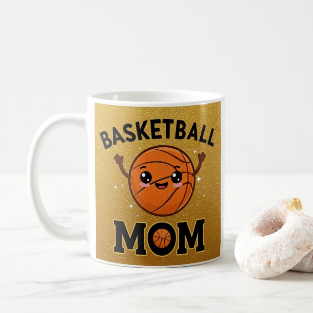 Niedlich Basketball Mama Klassische Tasse (Mit Donut)