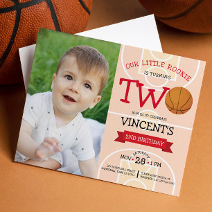 Niedlich Basketball Ribbon Budget Foto 2. Geburtst