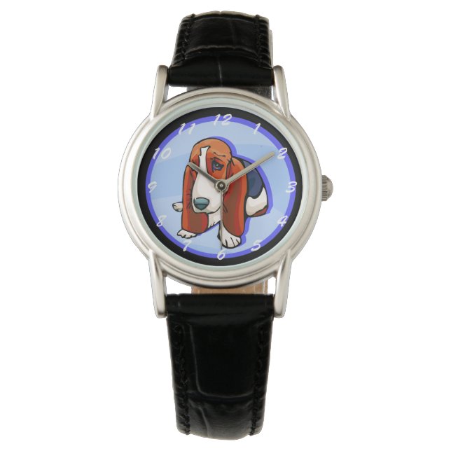 Niedlich Basset Hound Armbanduhr (Vorderseite)