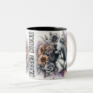 Niedlich Bassett Hound Dog Wrap Zweifarbige Tasse