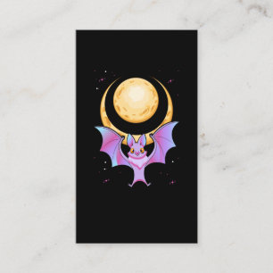 Niedlich Bat Crescent Pastel Goth Moon Kawaii Visitenkarte